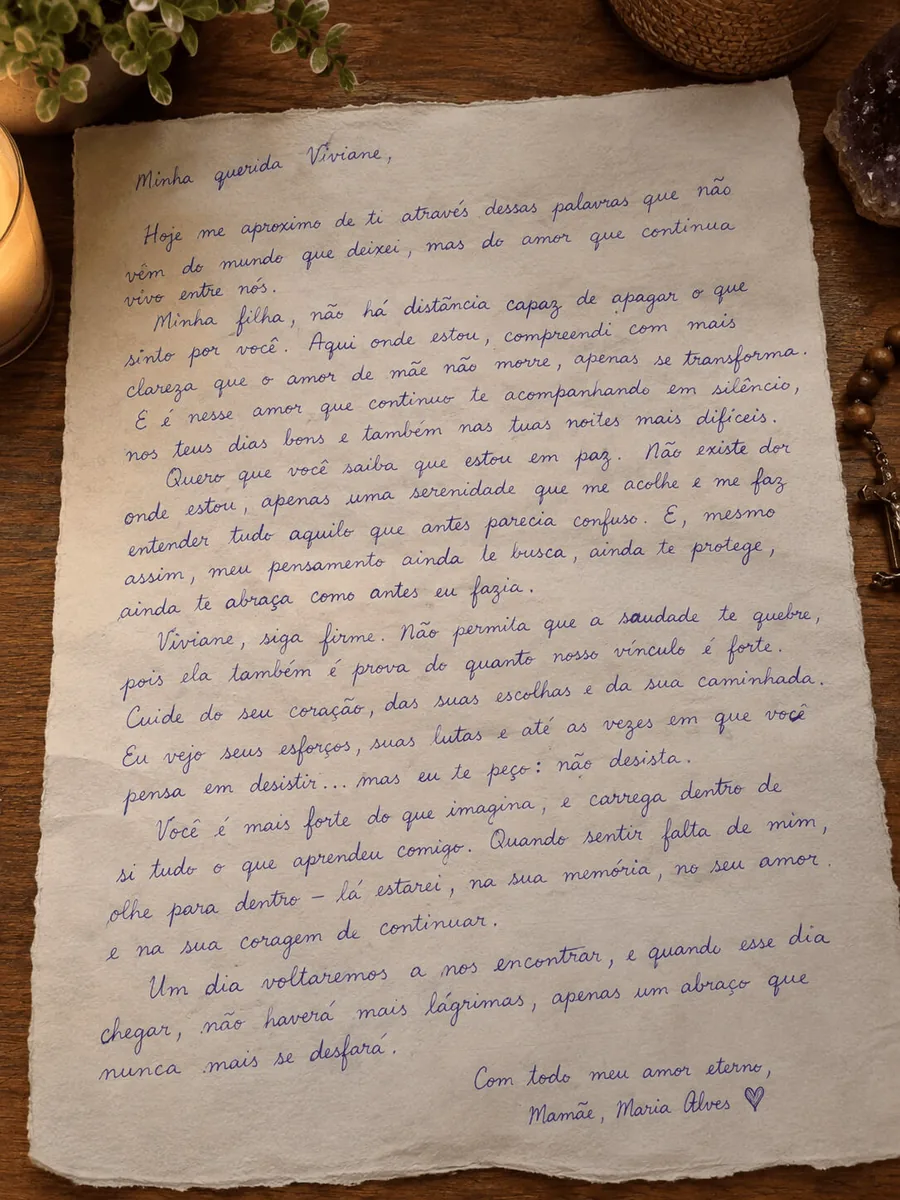 Exemplo real de carta psicografada manuscrita